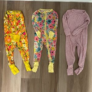 Bundle of 3 Little Sleepies bamboo pajamas size 6-12 months